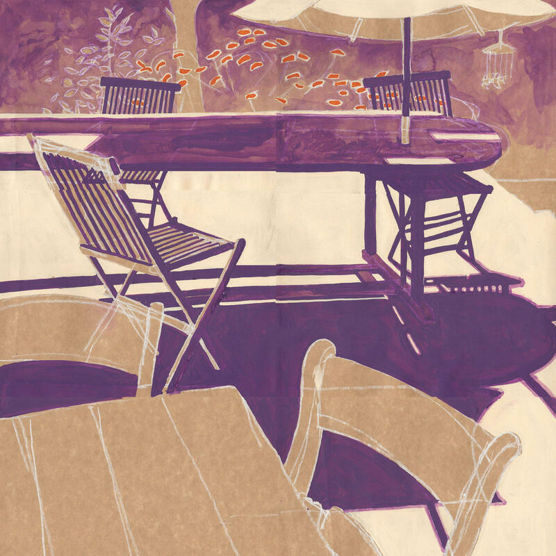 Garden chairs and shadows (detail)