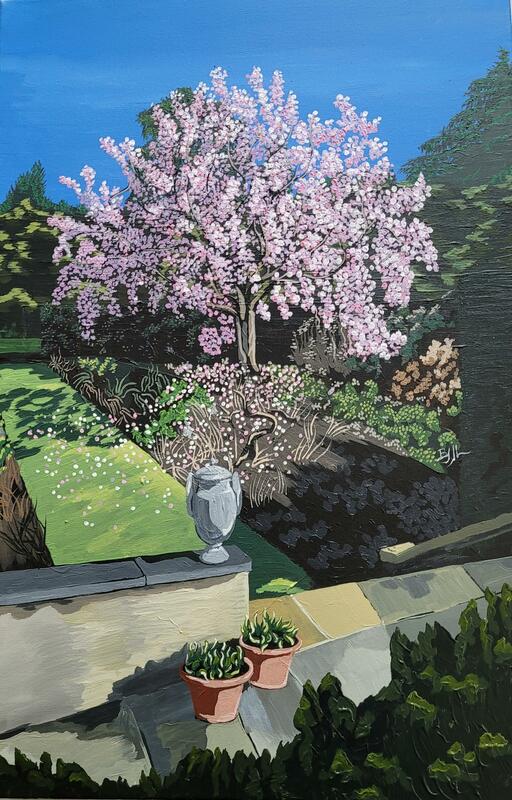 The Hidcote Magnolia, acrylic on canvas, 70cmx50cm