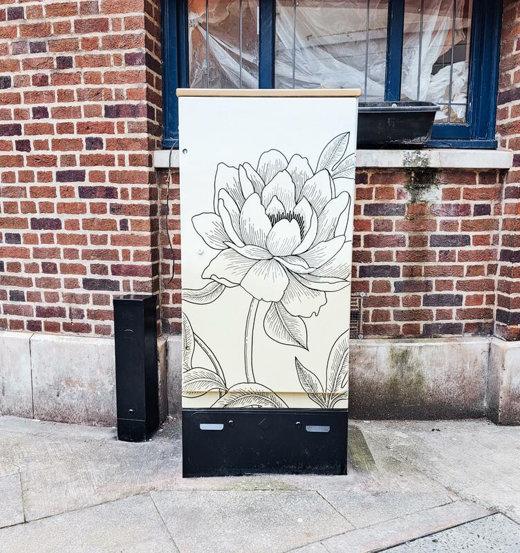 'Pierpoint Peony' electric box (Worcester BID commission/project)