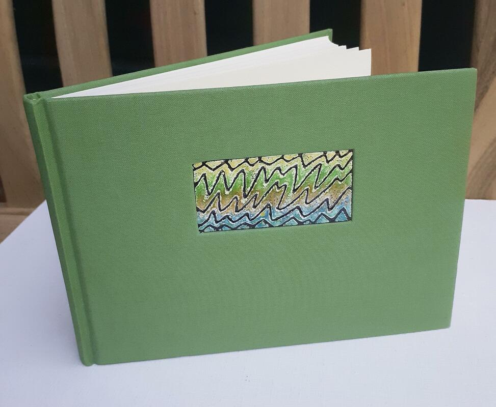 Green Notebook with Enamelled Copper Insert