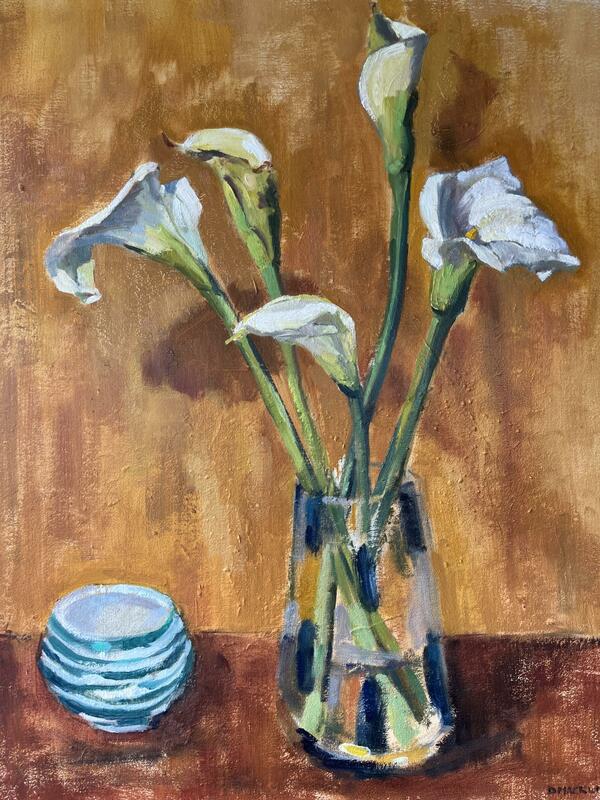 Katharina's bowl, Bridget's lilies, Meredith's vase