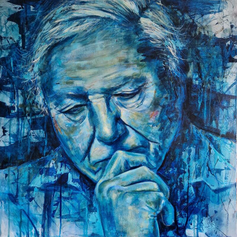 David Attenborough portrait, selected for Worcester Open 2023