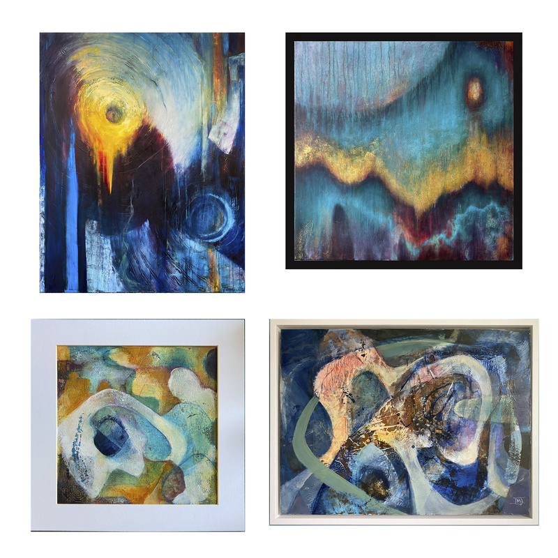 Colourful contemporary abstract paintings for sale