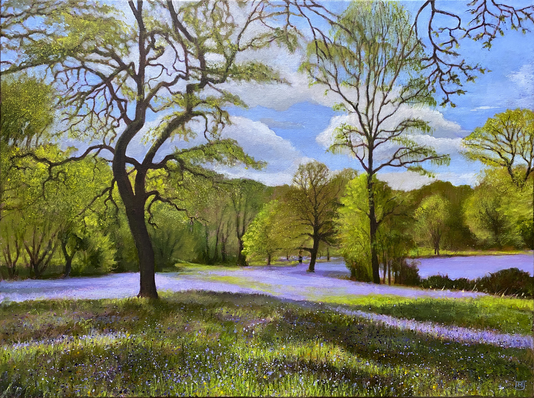 Park wood Bluebells, acrylic on canvas, 60 x 80cm