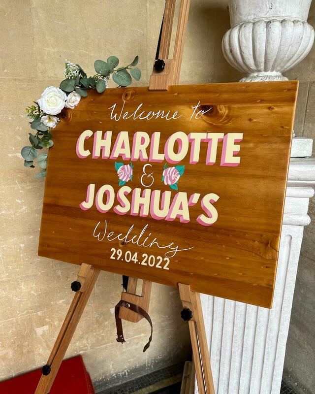 Painted my own wedding sign which hangs in my living room! 