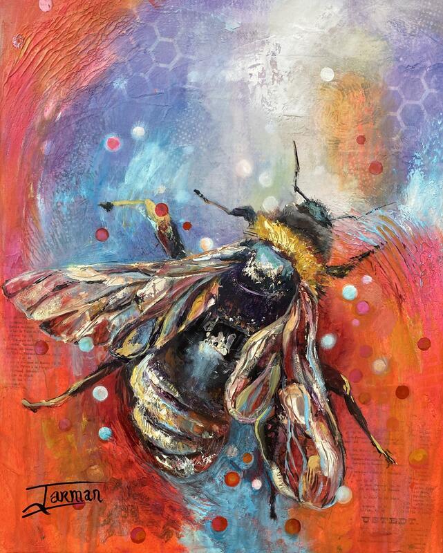 Queen Bee- oil on canvas with palette knife 