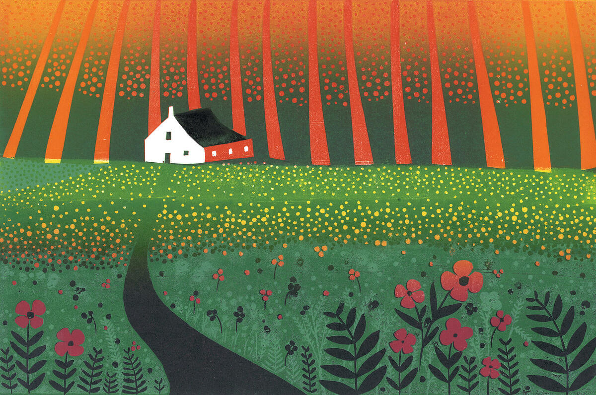 'The Joy of Spring' | Reduction Linocut Print