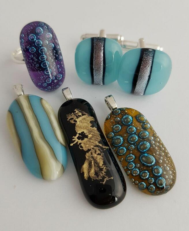 Assortment of fused glass designs
