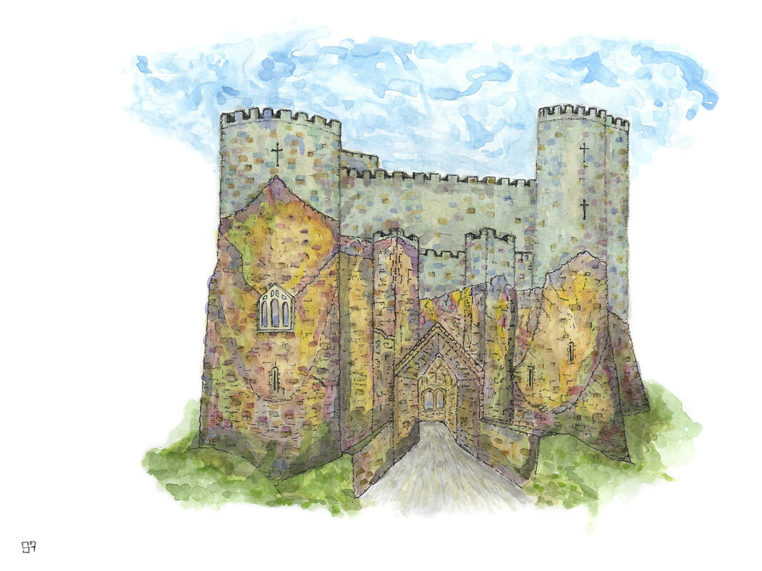 Goodrich Castle, Watercolour