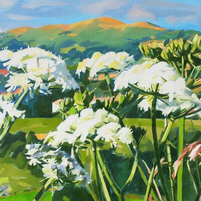Hills Beyond the Hogweed-oil painting
