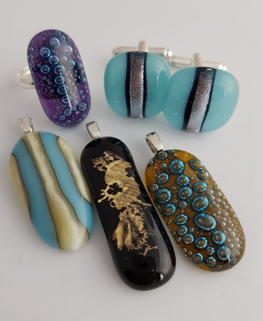 Fused glass jewellery designs