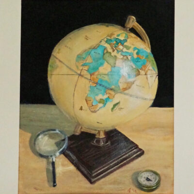 Tony Currie - Globe. Acrylic on paper