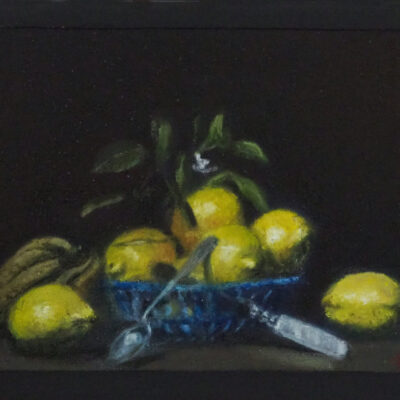 Tony Currie - Lemons.  Oil on paper.