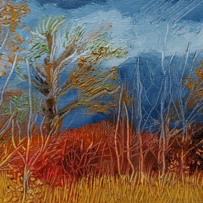Bren Henderson - Treeline, Heart of England Forest. Oil on paper