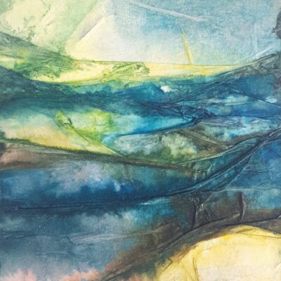 Jayne Gaze - Breathing 1, board, gesso, wet strength tissue, gauze, ink, wax