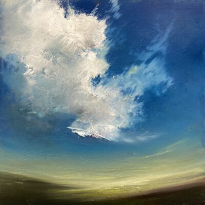 Wayne Janisch ‘Blowing in the Wind’ oil on wood.  30cm x 30cm