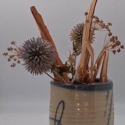 Claire Pritchard Blue design brush holder no 2