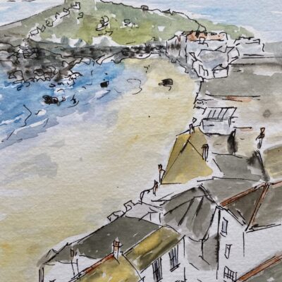 Gillian Simpson - Looking out from the Tate - watercolour