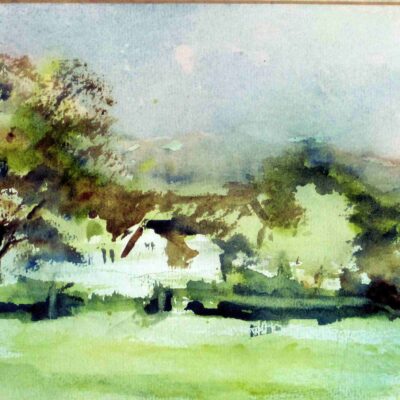 Maria Toman - Across the field, watercolour