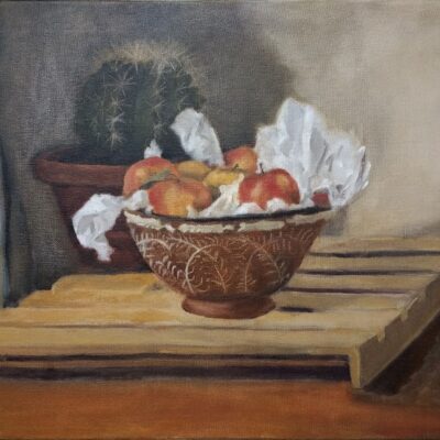 Jenny Russell - Apples for Annie - oil on canvas