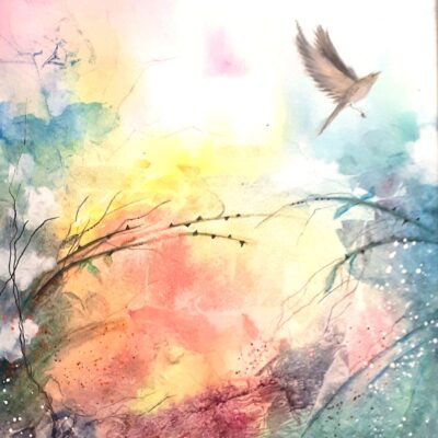 Jean Croft - Autumn Flight.  Watercolour