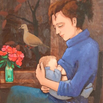Frans Wesselman - Baby II, oil on panel, 49 x 42 cm.