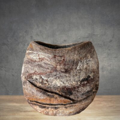 Louise Hancox - Cracked Earth Handmade Felt Vessel