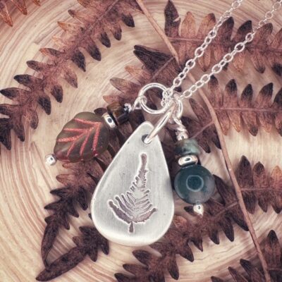 Kusuma Dawn Hart - Silver Fern Charm Necklace