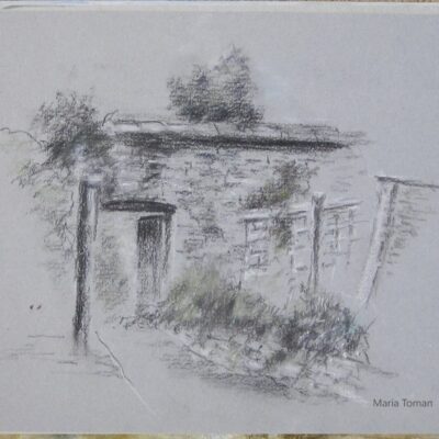 Maria Toman - Garden walk, charcoal and pastel