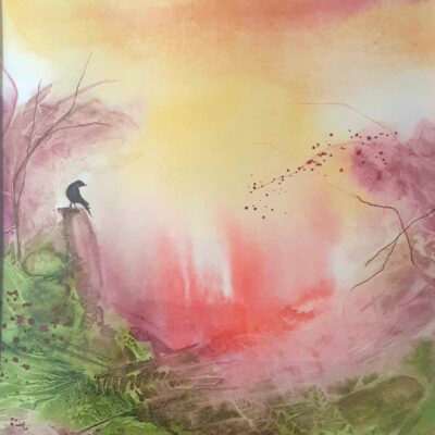 Jean Croft - Good Morning Mr Blackbird.  Watercolour