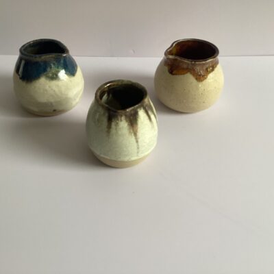 Briony Williams - Baby jugs, stoneware white with metal I