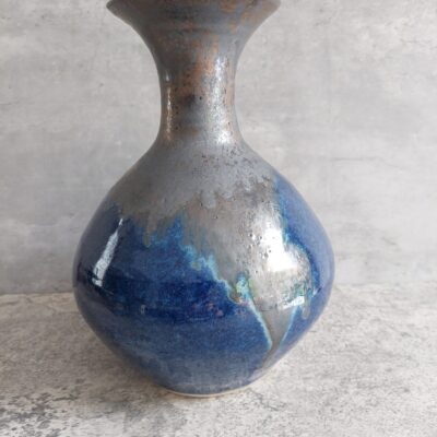 Briony Williams - Large stoneware vase, chun blue and dark gold