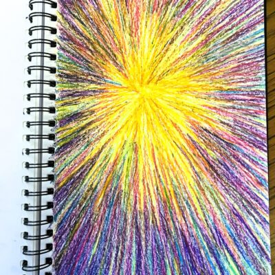 Laura Hughes - Soul Light - created using oil pastels on paper, this image captures a little of what I imagine the soul to look like