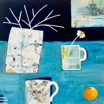 Gilly Hemmer - Blue Table with Tangerine