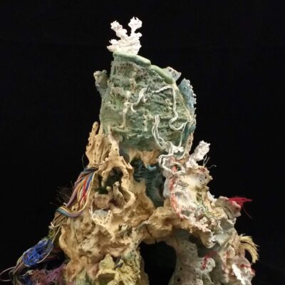 Jenny Russell - Coralie - Mixed media: stoneware, silk thread and pant matter