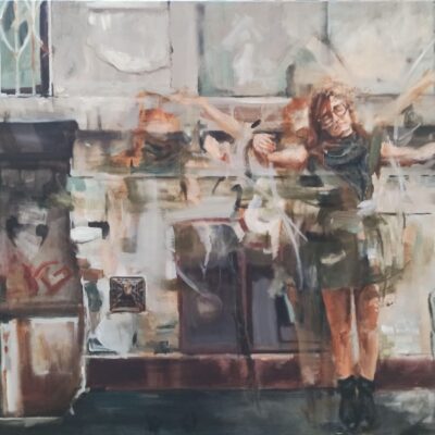 Sara Lightning - Ola Embraces, oil on canvas, 70 x 100 cm