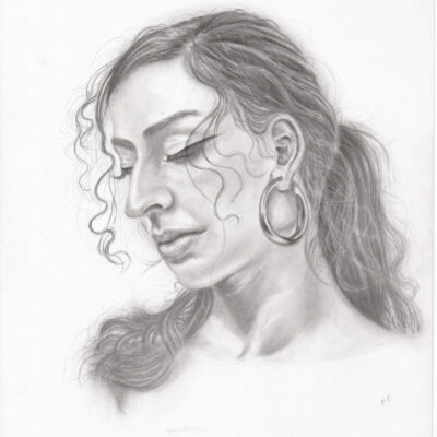 Melida Kirkup - Portrait from life, graphite pencil