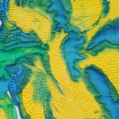 Julie Lloyd Owen - Pansy abstract hand embroidery on painted silk