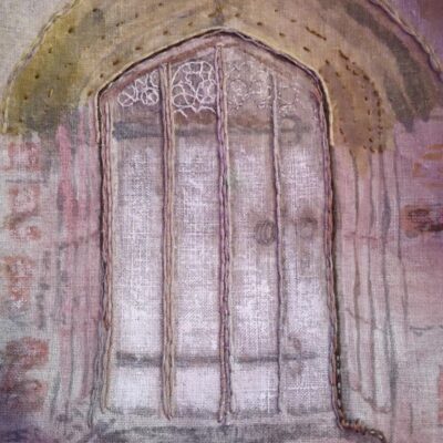 Julie Lloyd Owen - Hand painted and stitched church door