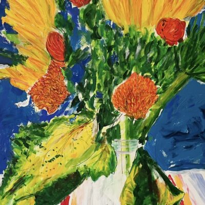 Denise Mountain - Autumn bouquet. Acrylic on canvas, 72 cm x 102 cm