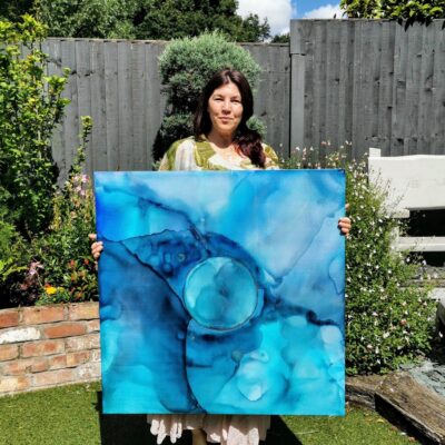 Jo Morris - Blue Planet - Alcohol Inks