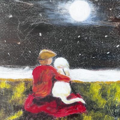 Lyn Sharp - Boy & dog in wool