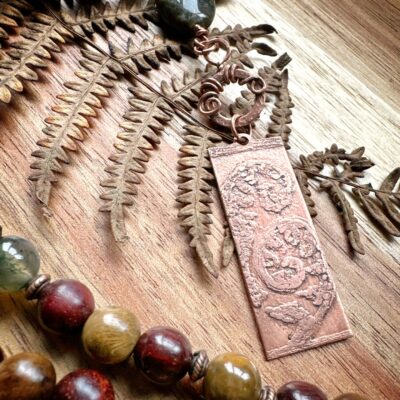 Kusuma Dawn Hart - Salt Etched Copper Fern Pendant