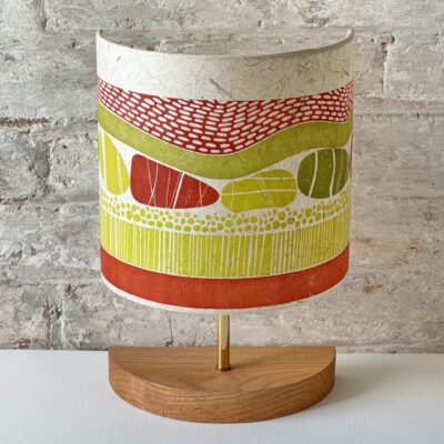 Sarah Walker - Handprinted citrus strata half table lamp