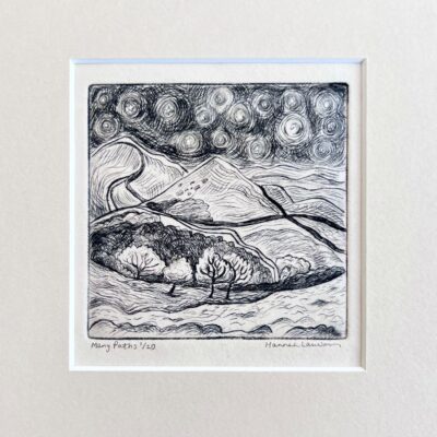 Hannah Lawson - Many Paths, drypoint on zinc