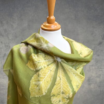 Louise Hancox - Naturally Hand Dyed and Botanically Printed Silk Scarf