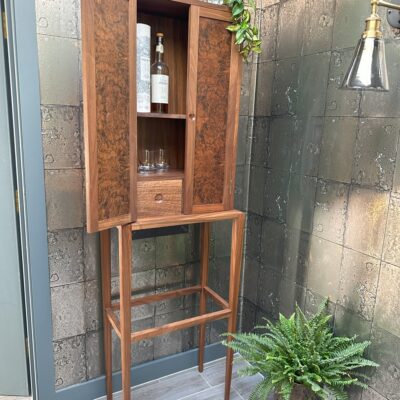 Noah Morris Bespoke - Walnut & Burr Walnut Drinks Cabinet - Bespoke Furniture Maker