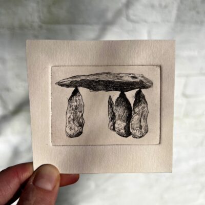 Hannah Lawson - Pentre Ifan, drypoint on zinc