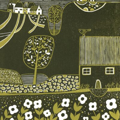 Layla Khani (Laylart Studio) - 'Serene Hillside'  | Reduction Linocut Print