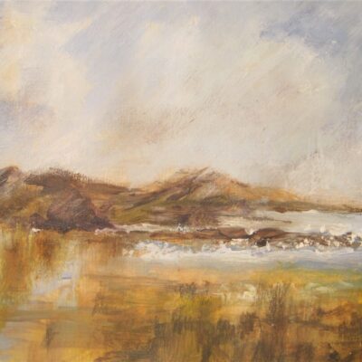 Maria Toman - Sky over land, acrylic and pastel